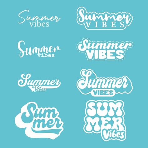 Summer Typography Graphics, Summer Logos Design, Summer Logo Design Ideas, Summer Text Design, Summer Logo Ideas, Summer Fonts Alphabet, Summer Logo Design, Beachy Fonts, Beach Lettering