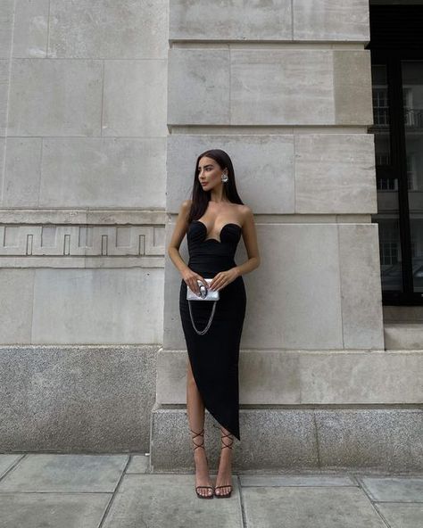 Black Midi Dress Outfit, Midi Dress Outfit, Night Out Outfit, Evening Dresses Elegant, Glam Dresses, Sleeveless Maxi Dress, Night Outfits, Elegant Outfit, Black Midi Dress