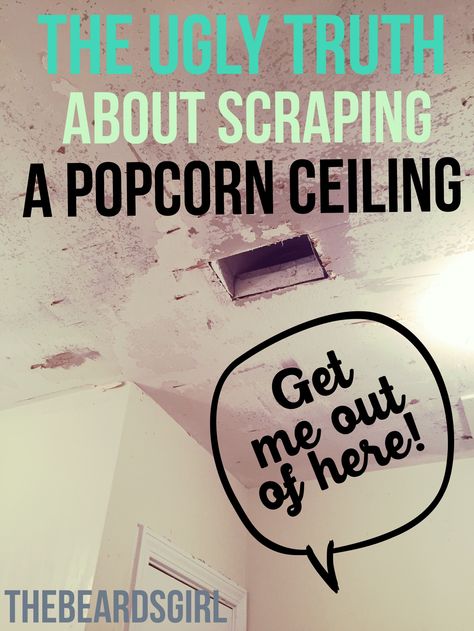 Removing Popcorn Ceiling Easy, Painting Popcorn Ceiling, Popcorn Ceiling Makeover, Covering Popcorn Ceiling, Removing Popcorn Ceiling, Money Saving Methods, Ceiling Texture, Popcorn Ceiling, Transitional Home Decor