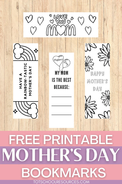 Need an easy Mother's Day craft for kids? Kids of all ages can use these free printable coloring bookmarks for Mother's Day. Makes a perfect DIY homemade gift for the mom or grandma who loves to read! Bookmarks Craft, Printable Coloring Bookmarks, To Read List, Easy Mother's Day Crafts, Mother's Day Craft, Read List, Bookmark Craft, Coloring Bookmarks, Mothers Day Crafts For Kids