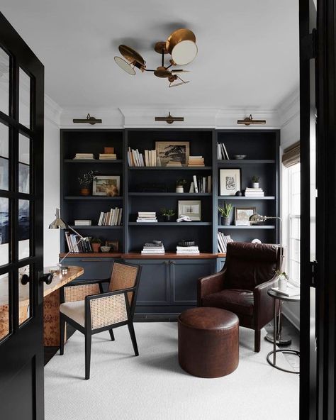 Light Masculine Office, Cozy Masculine Office, Private Study Room, Corey Lohmann, Masculine Dining Room, Man Home Office, Masculine Office Decor, Masculine Home Offices, Study Playroom