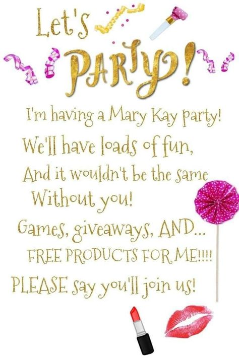 Mary Kay Facebook Party Welcome Post, Mary Kay Party Ideas, Mary Kay Hostess Rewards, Mary Kay Fundraiser, Mary Kay Party Games, Mary Kay Booking, Mary Kay Party Invitations, Mary Kay Gift Certificates, Mary Kay Facebook Party