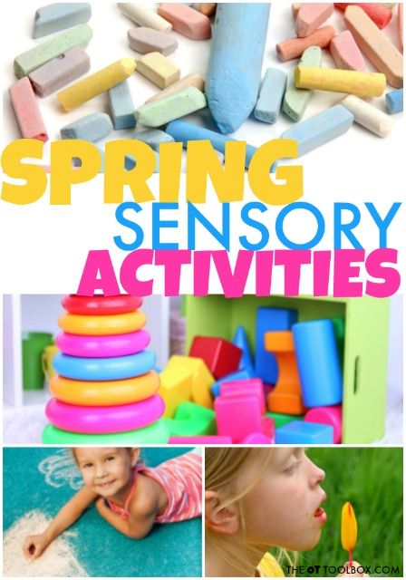 Spring Sensory Activities - The OT Toolbox Sensory Motor Activities, Spring Sensory Activities, Tactile Defensiveness, Vestibular Activities, Spring Sensory, Oral Motor Activities, Diy Sensory Toys, Toddler Sensory Bins, Weighted Lap Pad