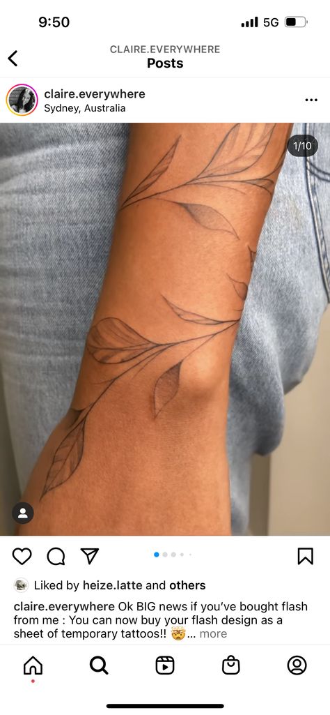 Eucalyptus Arm Tattoo, Fine Line Leaves Tattoo Arm, Forearm Tattoo Women Leaves, Wrist Vine Tattoos For Women, Wrist Leaf Tattoo, Tattoo Leaves Arm, Leaf Flower Tattoo, Leaf Arm Tattoo, Arm Tattoo Leaves