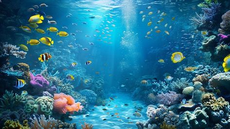 Theatre Backdrops, Underwater Landscape, Beautiful Underwater, Blacklight Tapestry, Mermaid Photography, Ocean Underwater, Aquarium Landscape, Winter Backdrops, Tropical Ocean