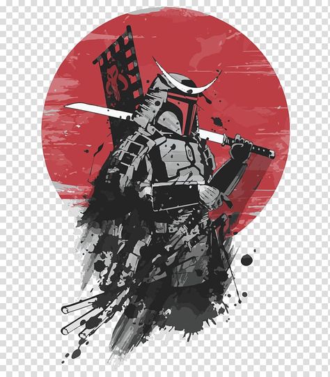 Mandalorian Samurai, Guerriero Samurai, Art Vampire, Samurai Tattoo Design, Samurai Wallpaper, Samurai Artwork, Ninja Art, Posca Art, Star Wars Tattoo