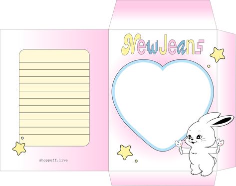 Printable Envelope Cute, Kpop Packaging Template, Kpop Envelope, Photocard Holder Printable, Newjeans Printable, Cute Envelope Template, Photocard Holder Template, Photocard Packaging, New Jeans Photocard