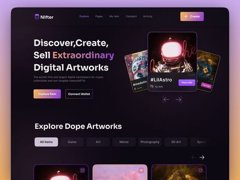 NFT
NFTart
Blockchain
Elonmusk
Tesla
Dodge Nft Graphic Design, Nft Website Ui Design, Nft Website Design, Form Design Web, Vintage Website, Nft Website, App Design Trends, Restaurant Website Design, Ui Design Principles