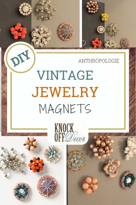 Upcycle Earrings, Anthropologie Diy, How To Make Magnets, Old Earrings, House Of Gold, Vintage Jewelry Diy, Vintage Jewelry Ideas, Vintage Jewelry Repurposed, Vintage Jewelry Crafts