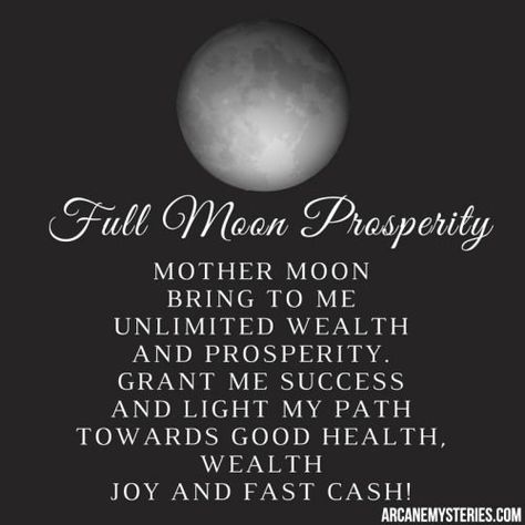 Moon Affirmations, Full Moon Tarot, Health Spell, Full Moon Spells, Money Spells Magic, Mother Moon, Wish Spell, Moon Magick, Moon Spells