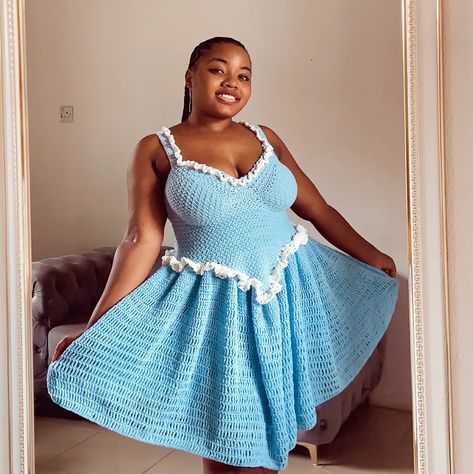 🩵🤍I just tested this stunning crochet dress pattern, AERONA DRESS for @mylles_mildy and it’s absolutely gorgeous! I feel like a princess in this dress. 🥹 🌸🌸The stitches are so intricate and beautiful, and the fit is incredibly flattering. I had so much fun making it! 🌸🌸Today is the official pattern release, so if you’ve been waiting, head over to @mylles_mildy page to purchase the pattern and make your own dreamy dress. You’ll love every stitch!🌸🌸🌸🌼🌼🌼 Crochet Princess Dress, Christmas Dress Pattern, Granny Square Crochet Dress, Crochet Princess, Crochet Women, Crochet Dress Pattern, Crochet Woman, Dreamy Dress, A Princess