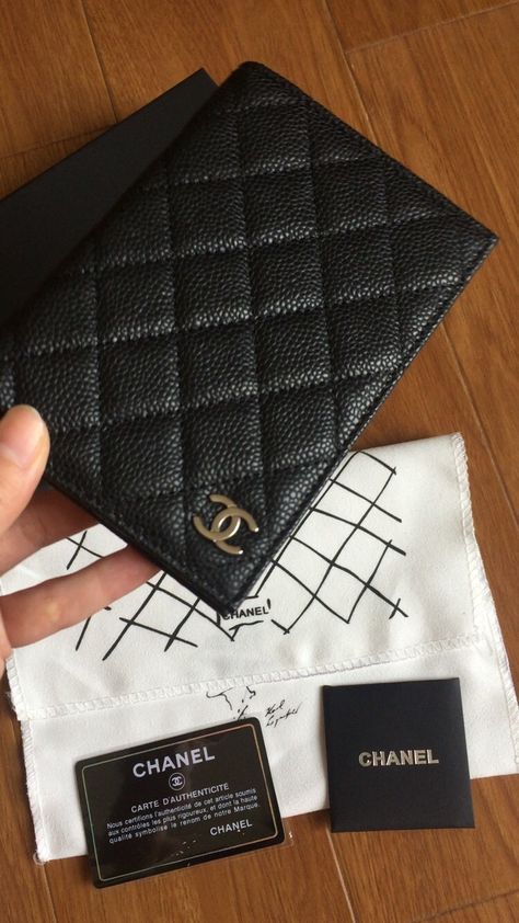 Chanel passport holder caviar leather black Chanel Passport Holder, Passport Cover Aesthetic, Bebe Clothing, Gift Inspo, Passport Holders, Passport Case, Book Holders, Classic Bags, Passport Cover