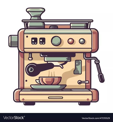 Coffee Machine Illustration, Story Boxes, Machine Illustration, Machine Image, Coffee Truck, Paper Duck, Coffee Illustration, Automatic Coffee Machine, Vending Machine