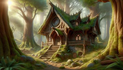 real old mystical elven house in bright forest - Image Creator da Microsoft Designer Elven Architecture Concept Art, Elven House, Elven Town Fantasy Art, Elven Architecture, Wood Elf City, High Elven Architecture, Elven Forest City, Create Image, Create Sign