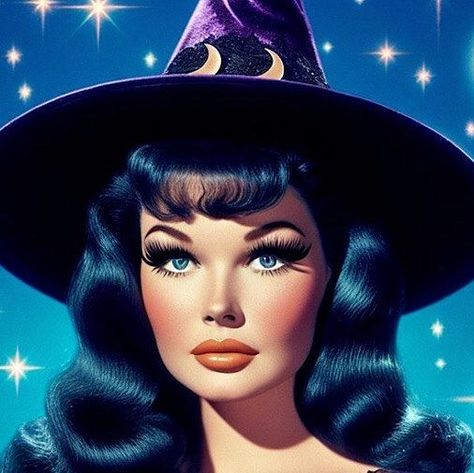 Vintage retro pinup witch looks Pinup Witch Costume, Ethereal Witch, Witch Pinup, Pinup Witch, Witchy Wednesday, Retro Witch, Mushroom Costume, Witch Makeup, Retro Pinup