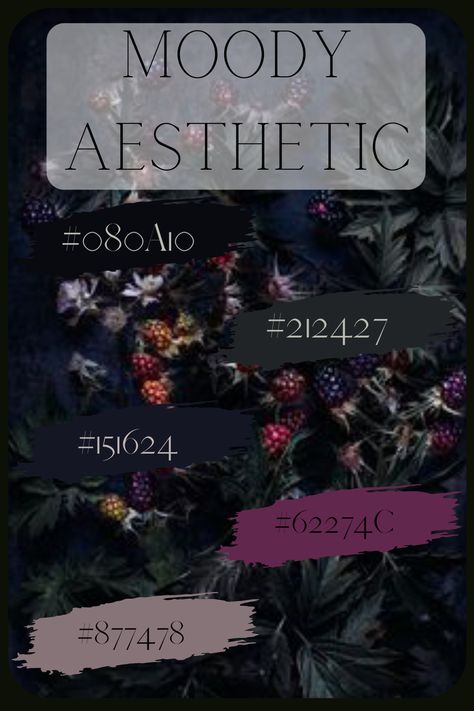 Black Palette Aesthetic, Neutral Colors Hex Code, Dark Brand Color Palette, Goth Aesthetic Color Palette, Spooky Color Palette Hex Codes, Dark Maximalism Color Palette, Goth Color Palette Hex Code, Color Palette Witchy, Dark Website Color Palette