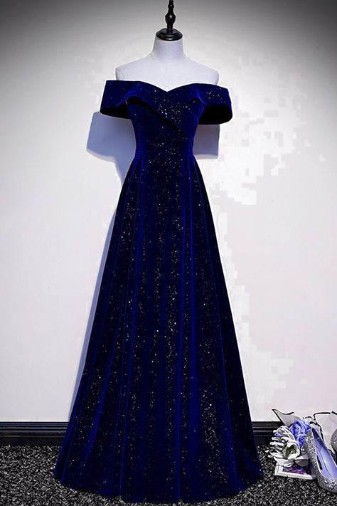 Anastasia Dark Blue Dress, Midnight Blueprom Dress, Dark Ball Gown Dress, Dark Blue Bride Dress, Midnight Blue Ball Gown With Sleeves, Ravenclaw Yule Ball Dresses Aesthetic, Dark Blue Royal Dress, Midnight Blue Evening Gown, Midnight Blue Gown Evening Dresses