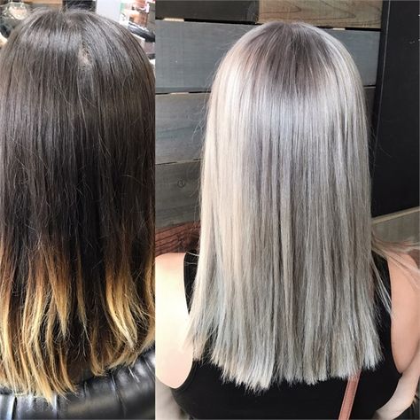 Silvery Blonde...In One Sitting! - Hair Color - Modern Salon Silvery Blonde Hair, Silvery Blonde, Grey Hair Wig, Grey Hair Transformation, Silver Hair Color, Semi Permanent Hair Color, Blending Gray Hair, Long Gray Hair, Platinum Hair