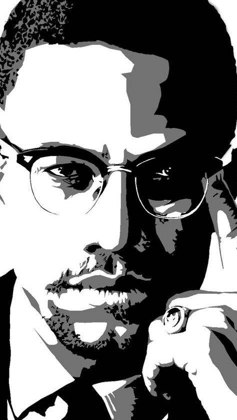 Malcolm X Wallpaper Malcolm X Tattoo, Black Power Art, X Tattoo, X Picture, By Any Means Necessary, Malcolm X, Tattoo Stencil, Black Artwork, Vector Portrait