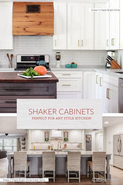 Shaker kitchen cabinets are so well-liked because of their clean lines and classic look. We offer many different colors of shaker style cabinets. Kitchen Cabinets Update, Pearl Kitchen, Timeless Kitchen Cabinets, Kitchen Cabinets Styles, Modern Farmhouse Homes, Dr Kitchen, Modern Farmhouse Interior, White Shaker Kitchen Cabinets, Kitchen Cabinet Inspiration