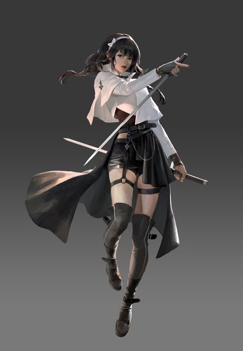 ArtStation - swordman, Taak Choi Fantasy Battle, Female Human, Reference Poses, Fantasy Warrior, Girls Cartoon Art, Female Poses, Character Outfits, Model Poses, Art Reference Poses