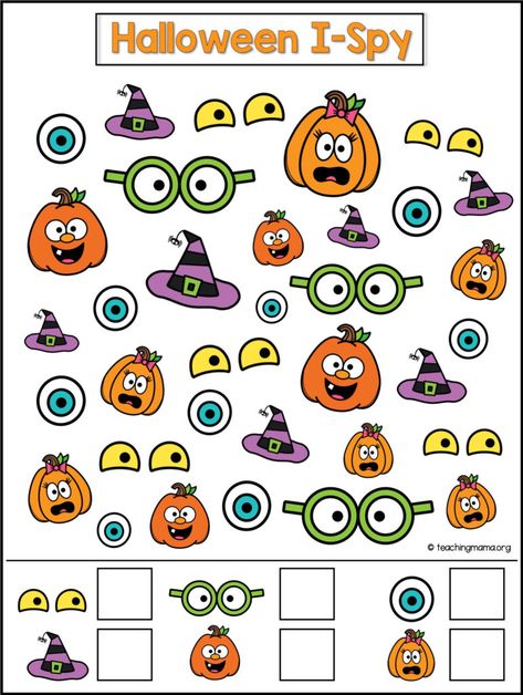 Halloween Day Activities At School, Halloween Patterns Free, Halloween I Spy Printable Free, I Spy Halloween Printables For Kids Free, Halloween Worksheets Free Printable, Halloween Language Activities, Halloween At School, Halloween Kids Activities, Actividades Halloween