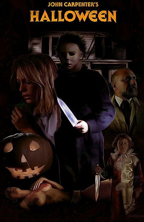 Halloween (1978) Directed by John Carpenter ~ Artist Unkown Halloween 1978 Poster, Michael Myers Art, Halloween Franchise, John Carpenter Halloween, Best Halloween Movies, Halloween 1978, Halloween Film, Slasher Film, Halloween Horror Movies