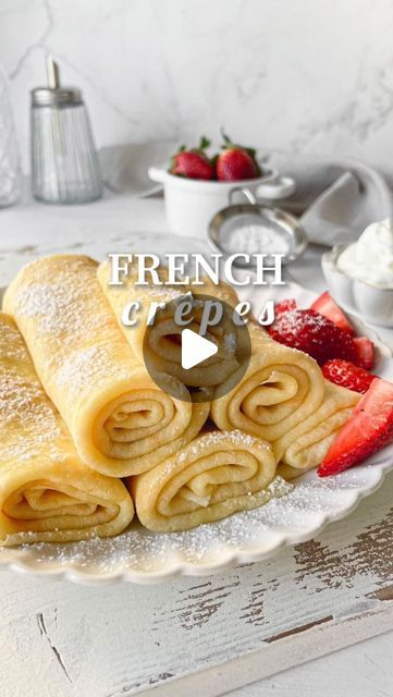 Kristel Talie on Instagram: "Homemade French crêpes for sweet or savory fillings… easy, quick and delicious. One important step is to let the batter rest at least 20 minutes before cooking as this helps the crêpes have a better consistency.  Ingredients for 5 large crêpes: 2 eggs 1 1/4 cup milk 1 cup all purpose flour 1/2 tsp salt 3 tbsp butter melted  *A written version of the recipe is available in the previous post. . . . . . . . #crepes #frenchcrepes #frenchcuisine #brunch #cuisinefrançaise #mangersain #mangermieux #strawberry #yogurt #france #nicefrance #cotedazur #recipe #recettefacile #recettesimple #kristelskitchenblog" Easy Crepe Recipe 3 Ingredients, How To Make Crepes, Crepes Recipe Easy, French Crepes Recipe, French Crepe Recipe, Easy Crepe Recipe, Crepes Filling, Crepe Recipe, Crepes Recipe