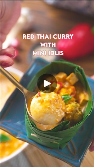 573K views · 10K reactions | Thai Red curry with Mini idly 

I used to hate the idea of “fusion food”—but now, I’ve realized that when it’s done right, it can truly elevate a dish. Take this Thai Red Curry Sambhar, for example: the blend of Thai flavors with traditional sambhar spices creates the perfect combo of spice, aroma, and depth. Serve it in cute banana leaf cups, and you’ve got an eye-catching, mouth-watering dish that’s sure to wow everyone!

Recipe pinned in the comments 

[thai food, fusion, gourmet, international food, world cuisine, banana leaf, idly sambar, Thai red curry] | Aruna Vijay Mini Starters Appetizers, Indian Fusion Starters, Thai Fusion Food Idea, Indian Starters Vegetarian, Idly Sambar, Indian Fusion Food, Thai Fusion Food, Indian Starters, Thai Flavors