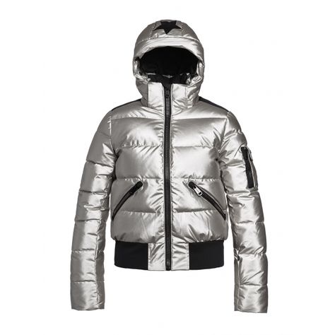 Silver Ski Jacket, Ski Jackets For Women, Womens Ski Jacket, Ski Outfit For Women, Skiwear Women, Ski Trip Outfit, Ski Outfits, Women Ski Jacket, Bunny Fashion