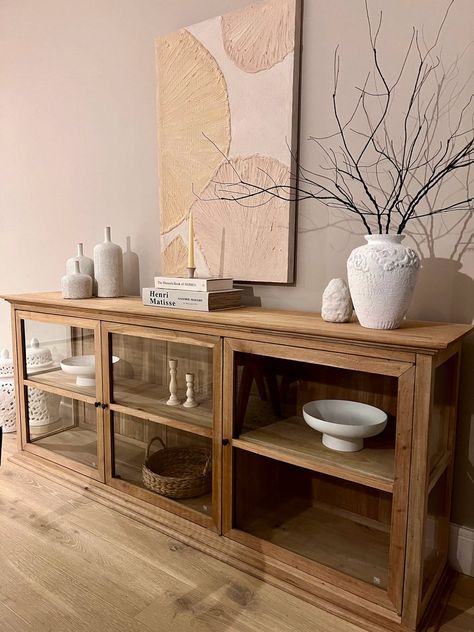 Furniture - Salty Casa Display Cabinet Ideas Living Room, Living Room Sideboard Decor, Sideboard Styling, Living Room Sideboard, Display Sideboard, Narrow Sideboard, Sideboard Styles, Seating Storage, Rustic Sideboard