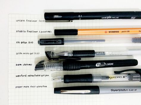 Stationery For Notes, Best Pens For School, Best Pens For Writing, Handwriting Reference, Stationery Shops, Pens For School, Paper Mate Flair, Studying Stationary, Study Stationery