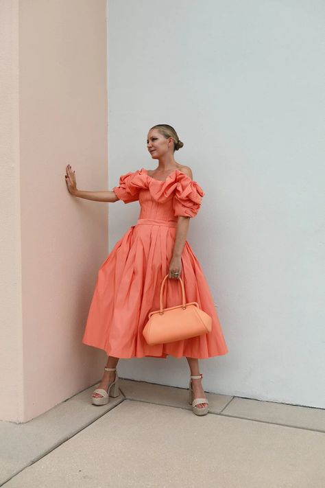 Coral Dress Outfit, Coral Outfit, Blair Eadie, Outfit Inspiration Women, Atlantic Pacific, Fashion Sites, Wedding Attire Guest, Coral Dress, Latest African Fashion Dresses