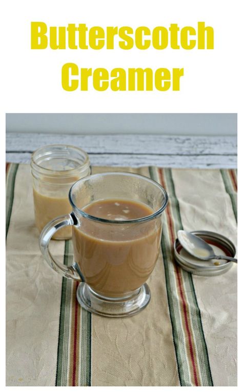 It doesn't get much better then this rich Homemade Butterscotch Coffee! #coffeerecipes #butterscotch | Butterscotch Creamer | Homemade Creamer | Creamer Recipes | Butterscotch Recipes | Beverage Recipes | Coffee Recipes | Butterscotch Creamer Recipe, Butterscotch Coffee Creamer, Coffee Creamers Homemade, Butterscotch Creamer, Flavored Coffee Creamer Recipes, Creamer Homemade, Butterscotch Coffee, Homemade Creamer, Homemade Coffee Creamer Recipe