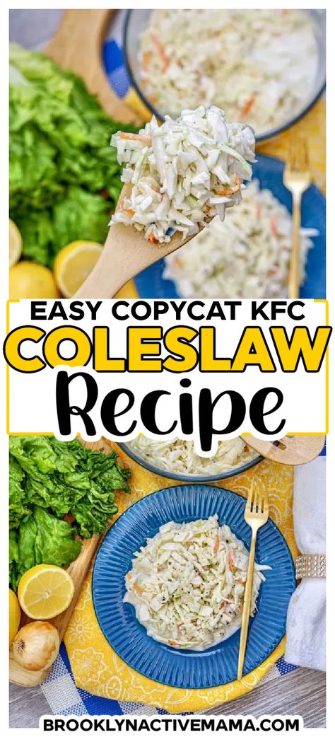 Have you ever wanted to try to make the KFC Coleslaw at home. Try this tasty KFC Coleslaw copycat recipe! Made with fresh ingredients, it is the perfect side dish. Coleslaw Kfc Copycat, Copycat Kfc Coleslaw Recipe, Kfc Coleslaw Recipe Copycat, Cole Slaw Recipe Kfc, Buttermilk Coleslaw Recipe, Kfc Cole Slaw, Copycat Kfc Coleslaw, Ham Sandwich Recipes, Kfc Original Recipe