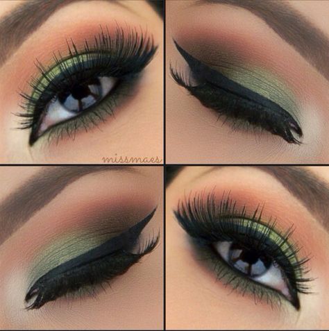 [EYES: Green for brown eyes.] Matte Make Up, Makeup Cantik, Smokey Eye Easy, Green Smokey Eye, Make Up Studio, Smokey Eye Makeup Tutorial, Smink Inspiration, Mineral Eyeshadow, Beauty Make-up