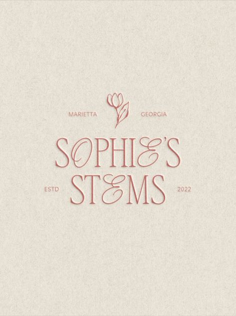 More from Sophie's Stems — our newest passion project for a Georgia-based, women-owned florist. Check out all the colorways on our Pinterest (studioalexia) or on our Instagram (studioalexiaxo)! Florist branding, flower shop branding, floral logo design, feminine branding, sweet, delicate, romantic and soft brand design inspiration, floral branding inspiration, feminine brand identity, tulip illustration and mockup by Rebecca Berrington, inspired by Studio Ghibli's Howl's Moving Castle. Florist Logo Branding, Flower Shop Logo, Florist Brand, Logo Branding Design, Florist Logo, Floral Logo Design, Flower Branding, Flower Logo Design, Florist Design