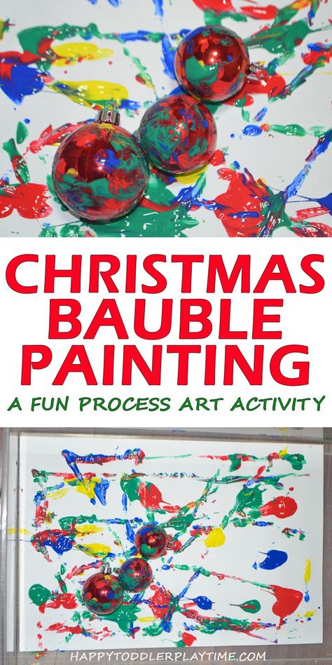 Christmas Bauble Painting – HAPPY TODDLER PLAYTIME #kidsactivities #christmasactivities #toddleractivities #christmascrafts Bauble Painting, Baby Christmas Crafts, Christmas Activities For Toddlers, Preschool Christmas Activities, December Activities, December Crafts, Christmas Crafts For Toddlers, Nursery Activities, Preschool Christmas Crafts