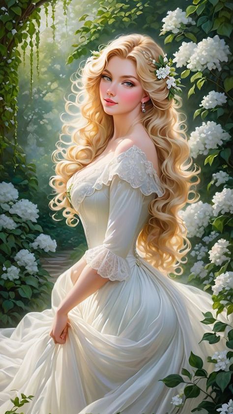 Oil painting of a captivating young woman with long by Claire Sean - Playground Twin Flame Love, Romantic Girl, No One Is Perfect, Chic Art, Girly Art Illustrations, Beautiful Fairies, Dreamy Art, Iron Art, Fantastic Art