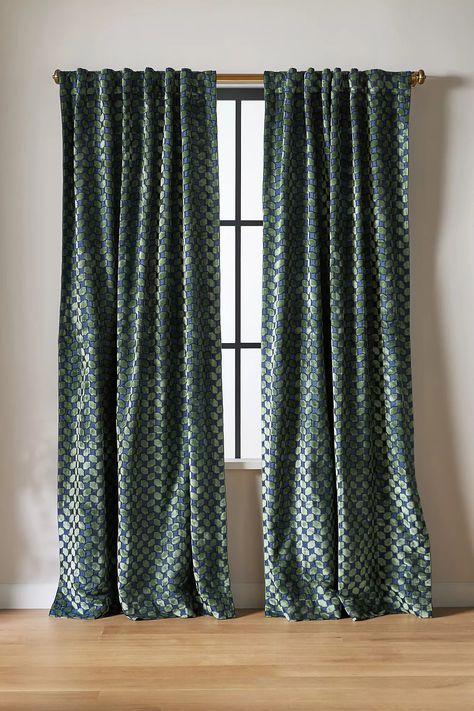 Gracen Curtain | Anthropologie Maximalist Curtains, Unique Hardware, Unique Curtains, Anthropologie Home, Striped Curtains, Condo Decorating, Striped Shower Curtains, Bright Rooms, Curtain Hardware