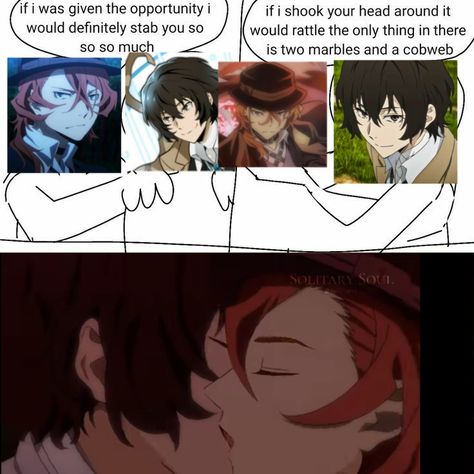 Dazai and Chuuya kiss and make out real Dazai And Chuuya Kissing, Dazai X Chuuya Fanart Kiss, Chuya X Dazai Kiss, Dazai Kissing Chuuya, Chuuya X Dazai Kiss, Dazai X Chuuya Kiss, Chuuya X Dazai Hard, Soukoku Kiss, Soukoku Art