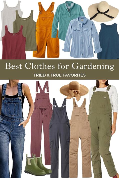 The Best Clothing for Gardening - Sugar Maple Farmhouse Gardening Pants, Gardening Clothes, Gardening Shoes, Garden Clothing, Garden Party Outfit, Garden Fashion, Farm Clothes, Outfit Png, Gardening Outfit