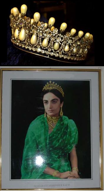 The Patiala Lovers Knot Tiara. Worn by Maharani Mahindar Kaur of Patiala, the second wife of Maharajah Yadavindra Singh of Patiala (1913-1974), who was the last Maharajah of Patiala, when the state joined the Indian Republic in 1948. Indian Crown, Sita Devi, Indian Royalty, Lovers Knot Tiara, Lovers Knot, Royal Crown Jewels, Royal Crowns, Royal Tiaras, Vintage India