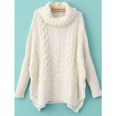 White Long Sleeve Turtleneck Chunky Cable Knit Sweater ($28) ❤ liked on Polyvore featuring tops, sweaters, long white sweater, cotton cable knit sweater, cable knit turtleneck sweater, long sleeve tops and white turtleneck White Long Sleeve Turtleneck, White Cable Knit Sweater, White Turtleneck Sweater, Chunky Cable Knit Sweater, Cable Knit Turtleneck Sweater, Chunky Cable Knit, Long Sleeve Turtleneck, Sweaters Online, White Sweater