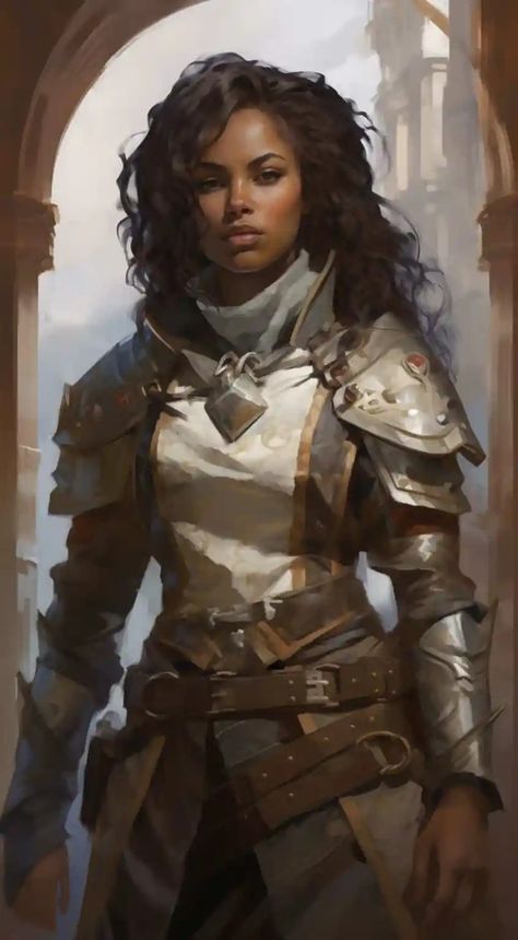 Free Fantasy RPG Character Art Downloads - A Gallery of Human Heroes - NFT Art with Lauren McDonagh-Pereira Photography Humans Fantasy Art, Dnd Character Concept Art, Black Dnd Character Female, Dnd Npc Art, Black Female Knight, Rpg Character Art, Red Wizard, Pathfinder Rpg Characters, Rogue Character