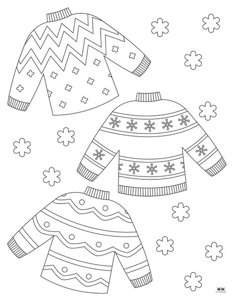 Choose from a wide variety of winter coloring pages for hours of indoor fun during the winter months! All pages can be printed from home. 100% FREE. Winter Holiday Coloring Pages, Kids Winter Coloring Pages, Winter Colouring Sheets, Winter Colouring Pages, Winter Coloring Sheets, Ugly Christmas Sweater Ornament, Winter Coloring Pages, Snowman Coloring Pages, Mindfulness Colouring