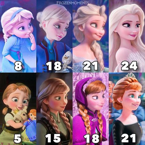 Frozen Moments 在 Instagram 上发布��：“Elsa and Anna’s ages!❤️😊 IF YOU WANT, comment your age!❤️ FOLLOW @frozenmoments___ for more! ⠀⠀⠀⠀⠀⠀⠀⠀⠀⠀⠀⠀ ————————————— Cr: @ofsnowqueen…” Chibi Disney, Goth Disney Princesses, Goth Disney, Frozen Moments, Frozen Sisters, Jack Frost And Elsa, Frozen Characters, Disney Princess Elsa, Elsa And Anna