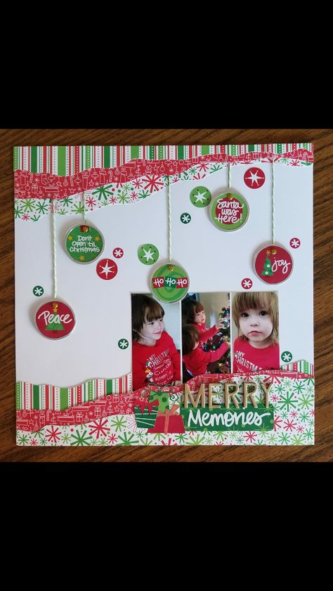 Christmas scrapbook page Holiday Cards Diy, Winter Scrapbook Layouts, Boy Scrapbook Layouts, Winter Scrapbooking, Christmas Scrapbook Pages, Scrapbook Design Layout, Beautiful Scrapbook Layouts, Christmas Scrapbook Layouts, Holiday Scrapbook