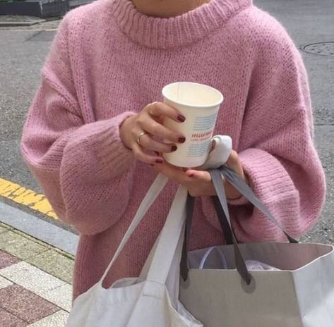 A Coffee, A Woman, Coffee, Pink