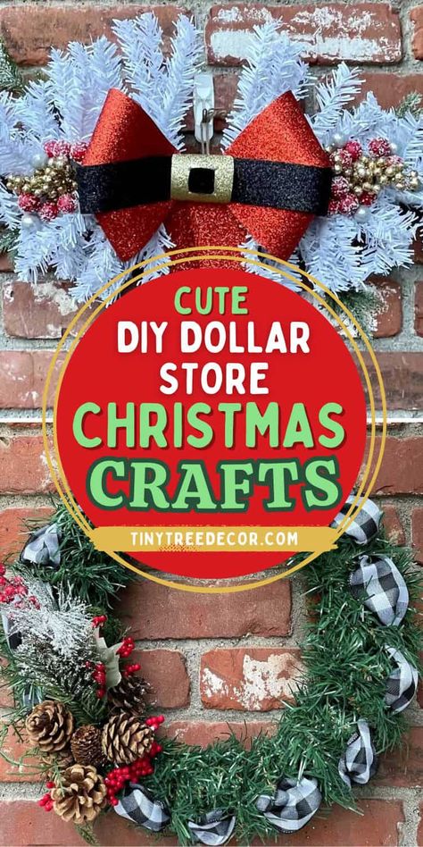 DIY Christmas Dollar Store Crafts (to gift, sell or keep) Indoor Christmas Decorations Dollar Tree, Dollar Tree Picture Frames Ideas Diy Crafts, Dollar Tree Christmas Door Hanger, Dollarama Christmas Crafts, Wreaths Made From Dollar Tree Christmas Trees, Dollar Tree Christmas Crafts Diy Outside, Hometalk Diy Projects, Dollar Tree Xmas Crafts, Dollar Tree Christmas Diy Decorations